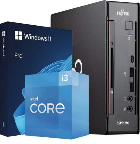 Mini počítač Fujitsu Esprimo Q958 USDT i3 8100 8/240GB Win11P kl